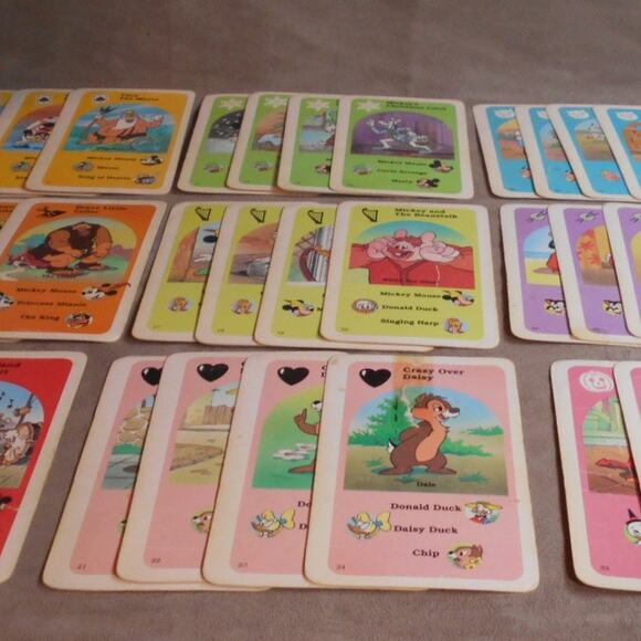 Vintage Mickey Mouse Cartoon Classics Giant Card Game Complete Golden #4864 - Picture 5 of 11